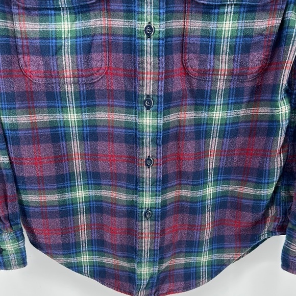 Abercrombie & Fitch Casual Blue and Red Plaid Flannel Shirt Size XSmall - Picture 4 of 11